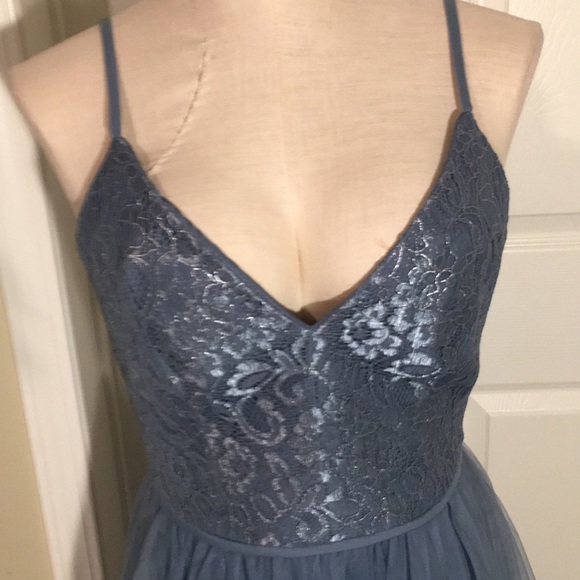 Chantilly Lace and Tulle Short Bridesmaid Dress - Picture 2 of 7